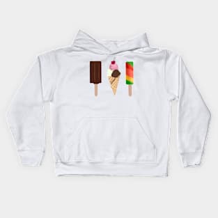 3 ice creams Kids Hoodie